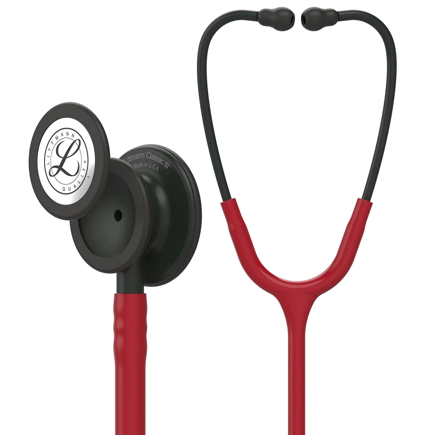 Steth-3M Littmann Classic III Monitoring Stethoscope: Black Burgundy 5868